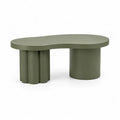 Table basse ovale en MDF vert olive 120 x 60 x 40 cm