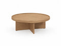 Table basse ronde Ø 90 cm en MDF plaqué chêne naturel